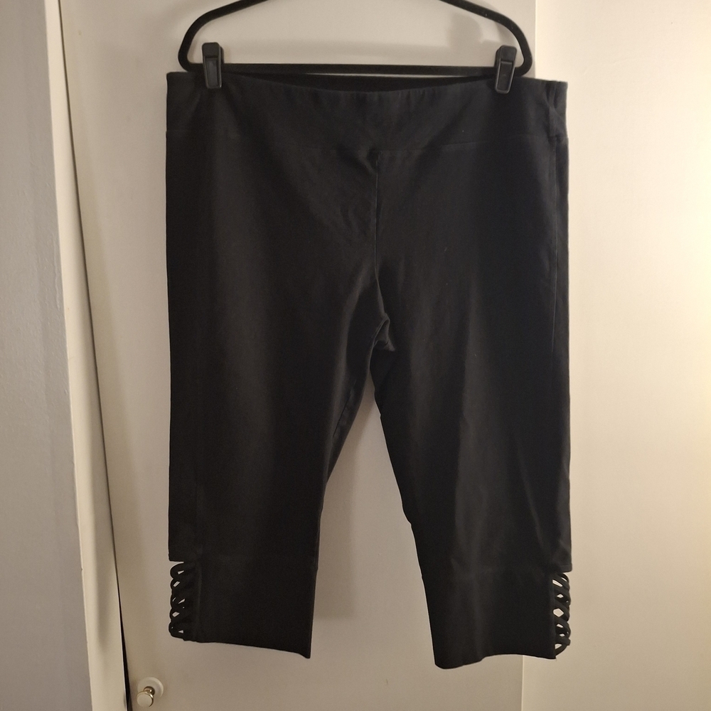 Marc New York Women's Black Performance Leggings With Lace-up Detail